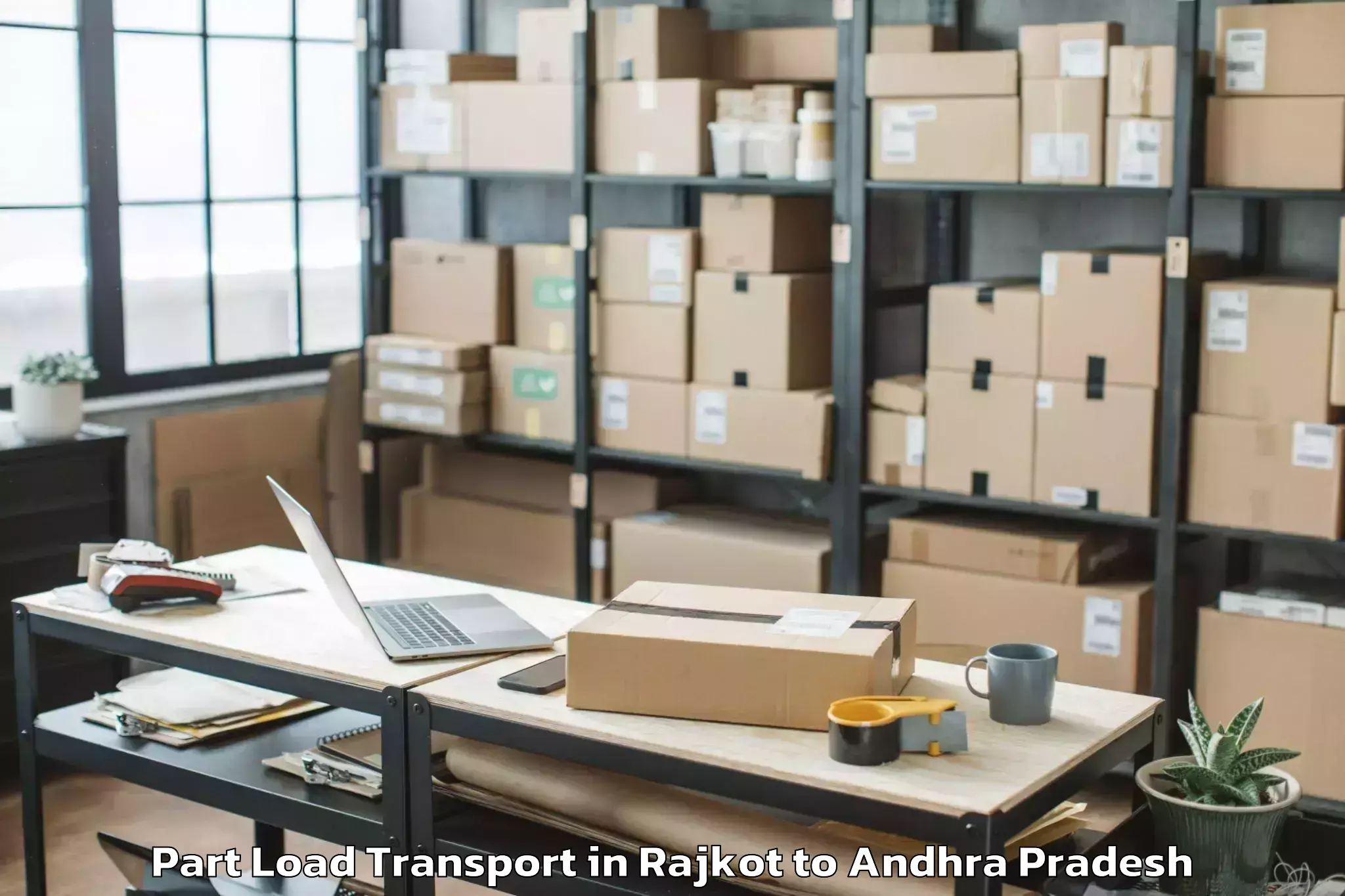 Easy Rajkot to Santhabommali Part Load Transport Booking